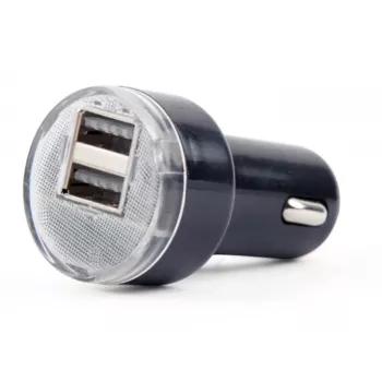 Automobilinis įkroviklis Gembird EG-U2C2A-CAR-02, įėjimas 12–24V, išėjimas 5V/2,1A, 2× USB 2.0, juodas
