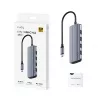 USB-C šakotuvas Cudy UH500 — USB 3.2 Gen 1 Type-C priegloba, 6 prievadai su USB 3.2 Gen 1 Type-A ir HDMI, 5000 Mbit/s, pilka/sidabrinė