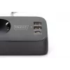 Maitinimo šakotuvas DIGITUS 3 lizdų su 2×USB-A ir 1×USB-C, 3 kintamosios srovės lizdai Tipas E/F, 1,5 m laidas, juodas