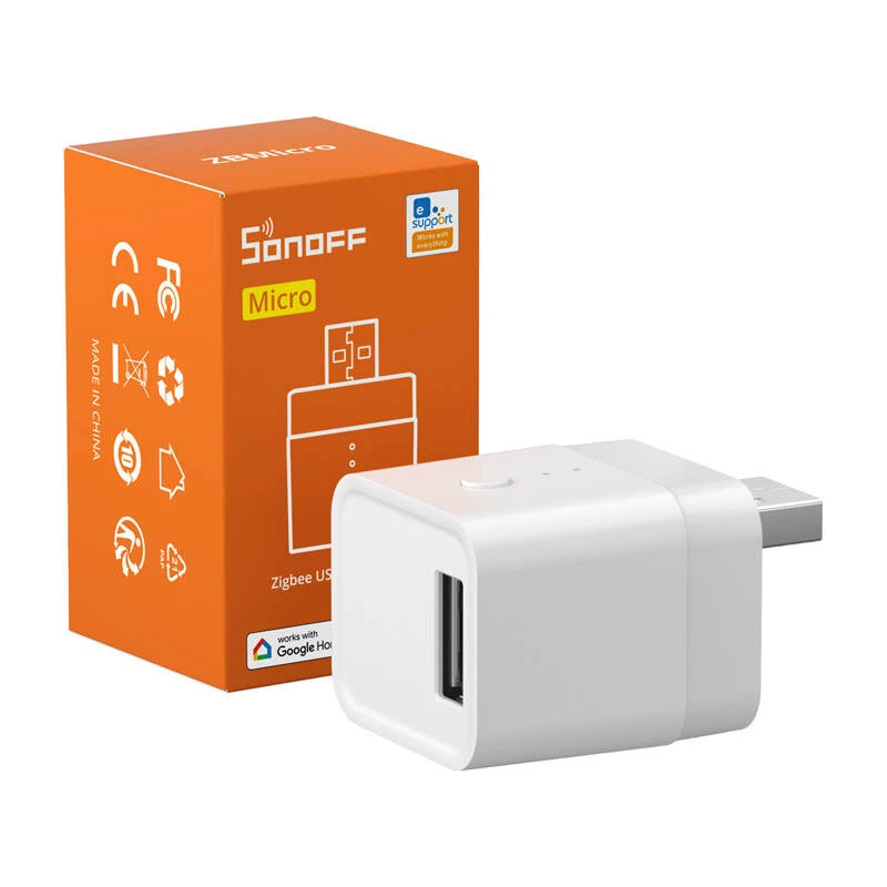 Išmanusis adapteris Sonoff ZBMicro USB ZigBee jungiklis, maks. 36W, ZigBee valdymas USB maitinamiems įrenginiams