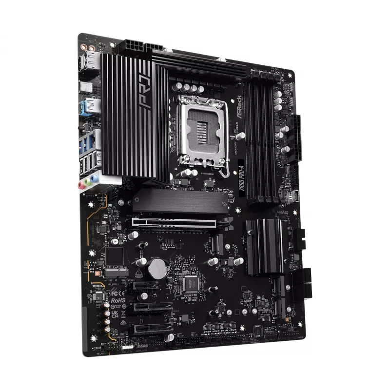 Motininė plokštė ASRock Z890 Pro-A ATX — Intel Z890 mikroschemų rinkinys, LGA 1851, DDR5, 4x DIMM, 256GB, 2.5Gb LAN, PCIe Gen5