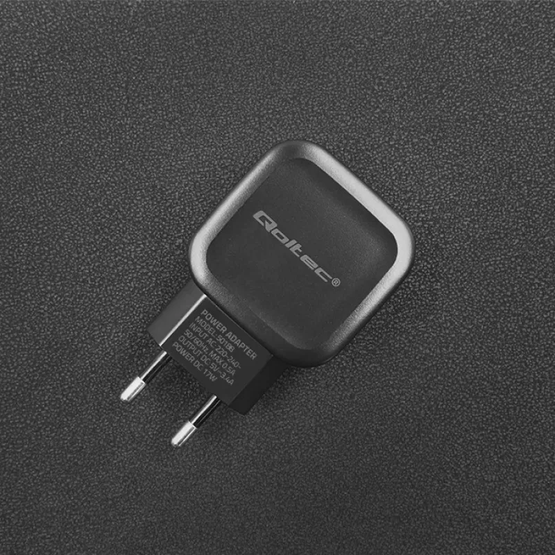 Qoltec 50188 mobiliojo įrenginio įkroviklis Nešiojamam kompiuteriui, Išmaniajam telefonui, Išmaniajam laikrodžiui, Planšetei, Telefonui, Universalus Juodas AC, DC Patalpoms