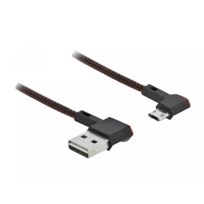 DeLOCK EASY-USB 2.0 laidas USB-A kištukas į Micro-B kištukas kampuotas 0,2 m juodas