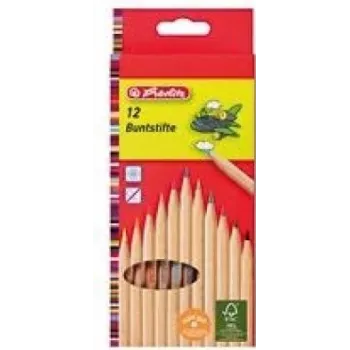Rašiklių ir pieštukų rinkinys HERLITZ 8660086 — medinis korpusas, įvairiaspalvis rašymas, 12 vnt.
