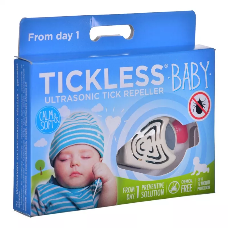 Ultragarsinis erkių atbaidytuvas naminiams gyvūnams TICKLESS PRO-104BE — nešiojamas, maitinamas baterijomis, atsparus vandeniui, 1,5 m veikimo nuotolis, smėlio spalvos