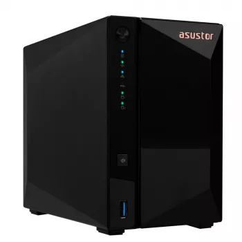 Asustor DRIVESTOR 2 Pro Gen2 AS3302T v2 NAS Realtek RTD1619B 2 GB DDR4 ADM juoda