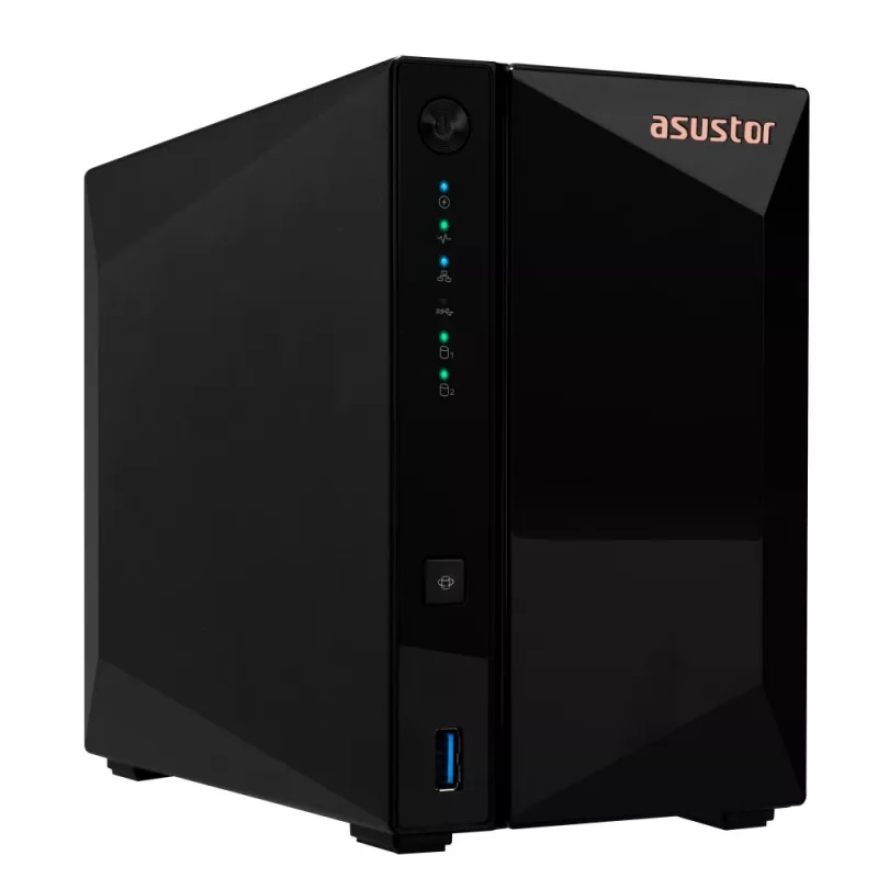 Asustor DRIVESTOR 2 Pro Gen2 AS3302T v2 NAS Realtek RTD1619B 2 GB DDR4 ADM juoda