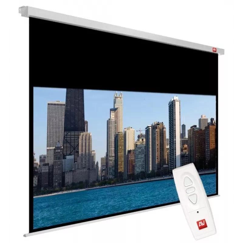 Projekcinis ekranas AVTEK Video Electric 240 4:3 — matomas plotas 235×176,2 cm, bendras 240×200 cm, elektrinis su nuotolinio valdymo pulteliu, montuojamas prie lubų/sienos