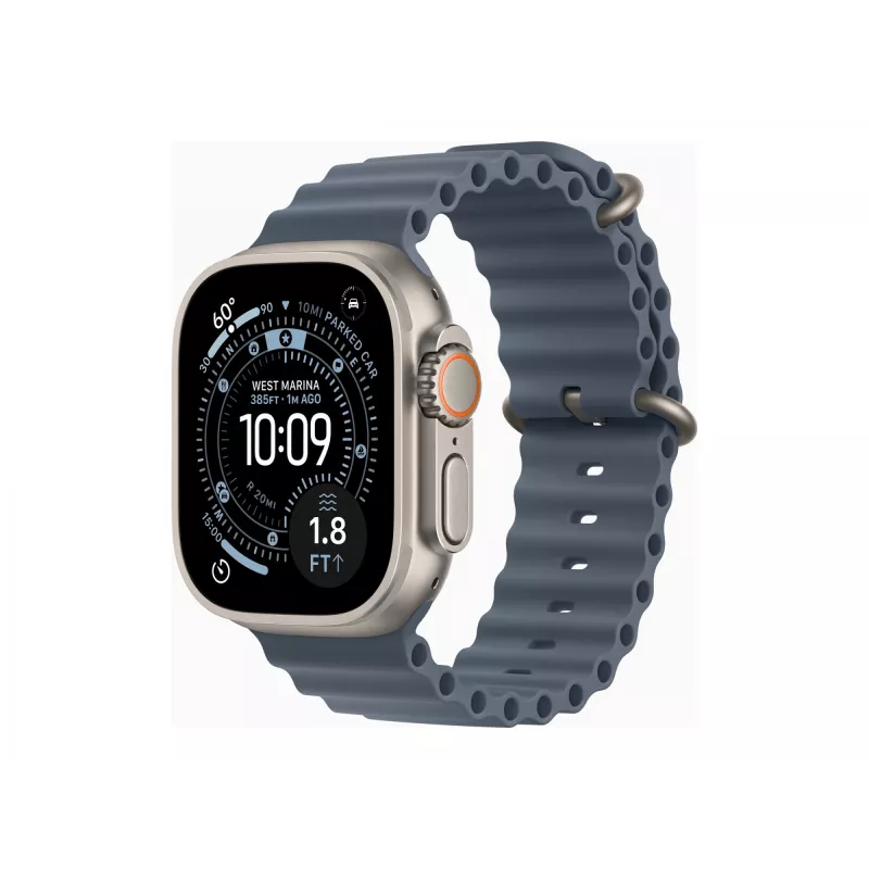 Apple Watch Ultra 3 GPS + Cellular 49mm Natural Titanium Case with Anchor Blue Ocean Band | Apple