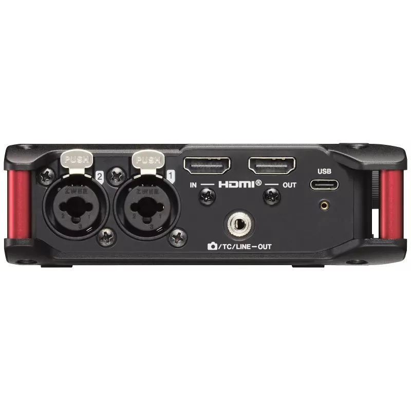 Nešiojamasis garso įrašymo įrenginys Tascam FR-AV4 — 6 kanalų, 4 XLR kombinuotos jungtys + 2x 3,5 mm, 24/32 bitų, 48/96/192 kHz, MicroSD iki 512 GB, USB-C, PD