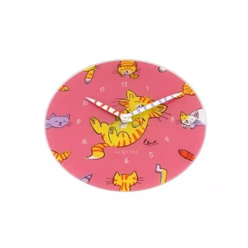 NeXtime klok 8810 Tickle My Tummy, Ø30 cm, sieninis, rožinės / įvairiaspalvės spalvos