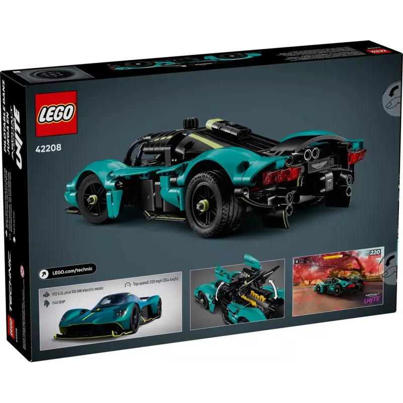 LEGO Technic konstruktorius Aston Martin Valkyrie modelis masteliu 1:8, 707 dalys, rekomenduojamas amžius 9+