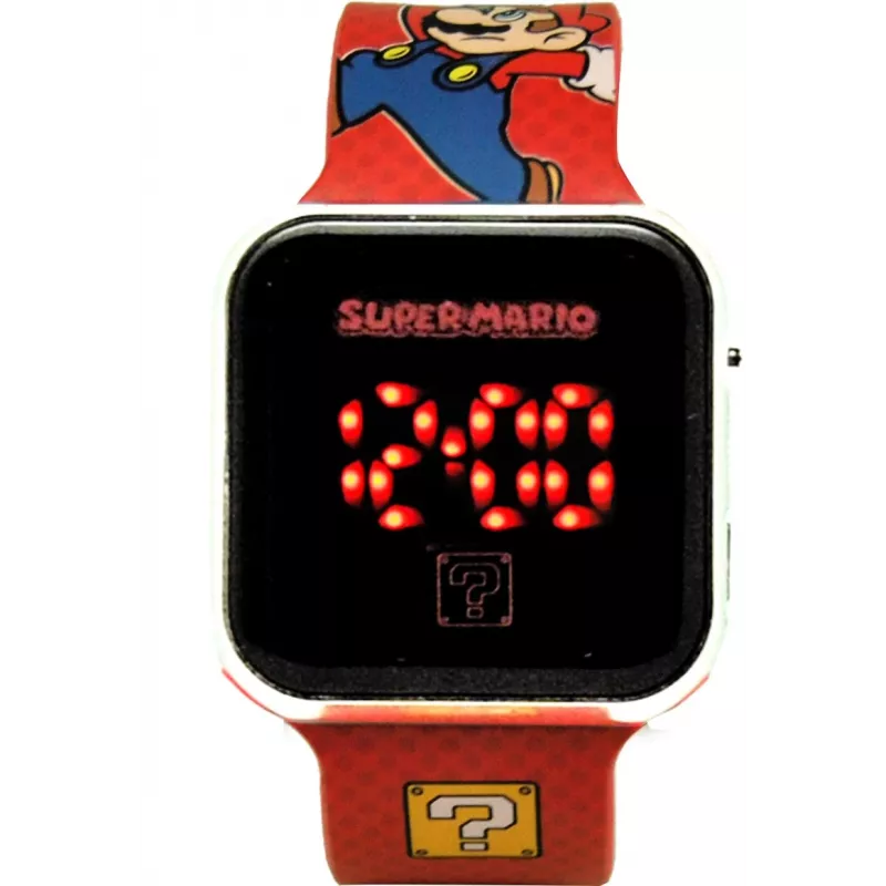 Vaikiškas Euroswan rankinis laikrodis LED Super Mario raudonas skaitmeninis vaikiškas laikrodis su LED ekranu