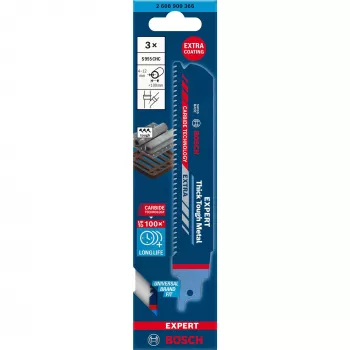 Bosch 2 608 900 366 pjūklo geležtė, skirta siaurapjūkliams / slankiesiems pjūklams / atbuliniams pjūklams, atbulinio pjūklo geležtė, karbidas, 3 vnt.
