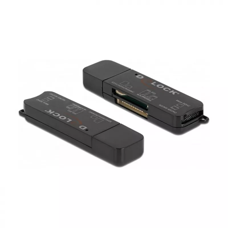 DeLOCK SuperSpeed USB kortelių skaitytuvas SD, Micro SD, MS