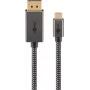 Goobay USB-C -to-DisplayPort -Braided Cable 4K a 60 Hz 3 m juodas Sidabrinis - -Kaištinis (75709)