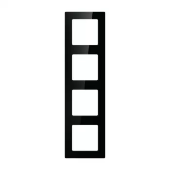 Sieninis rėmelis 4 moduliams Avatto N-TS10-Frame-B4 — juodas, keturgubas montavimo rėmelis jungikliams/kištukiniams lizdams
