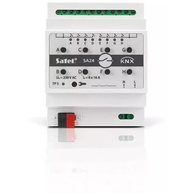 Perjungimo vykdiklis Satel KNX-SA24 8 kanalų montuojamas ant DIN bėgelio 3680 W