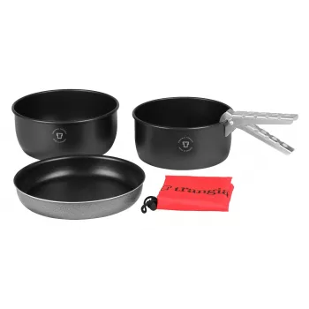 Stovyklavimo indų rinkinys Trangia Tundra l Lightweight Compact — viryklė, 20 cm keptuvė, 1,75 L puodas, 1,5 L prikaistuvis, 489 g