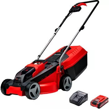Stumiama vejapjovė EINHELL GE-CM 18/30 Li — 18 V, 3,0 Ah, 30 cm pjovimo plotis, 25 l surinkimo dėžė