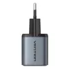 Vention FEWH0-EU 30W GaN įkroviklis — 1× USB-C, 1× USB-A, 30 W, juodas