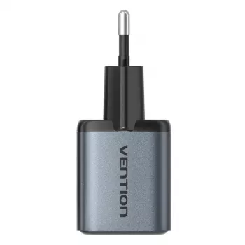 Vention FEWH0-EU 30W GaN įkroviklis — 1× USB-C, 1× USB-A, 30 W, juodas