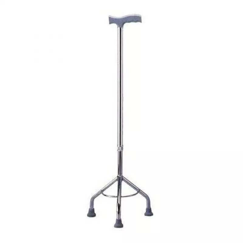 Reabilitacinė trikojė lazdelė MDH reguliuojamo aukščio 73–95,5 cm aliuminis plienas sidabrinė, maks. apkrova 100 kg