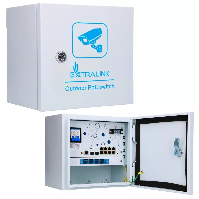 Valdomas komutatorius Extralink Minos 8x RJ45 1000Mbps PoE 200W L2