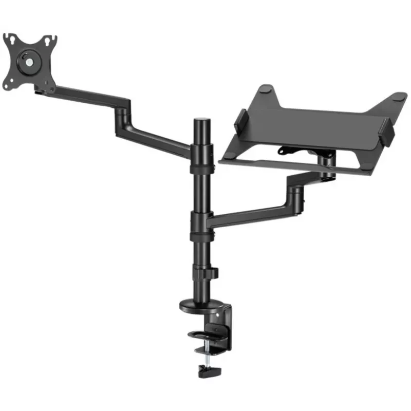 Monitoriaus laikiklis WENTRONIC Goobay Deluxe 74417 su nešiojamojo kompiuterio ranka, juodas