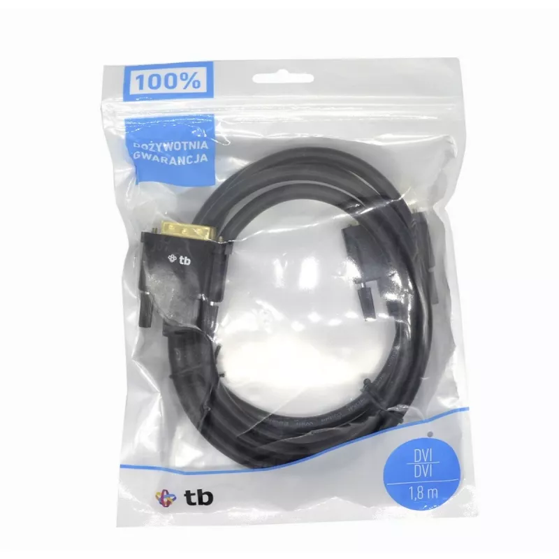 TB MM DVI 24 + 1 kabelis 1,8 M. Juoda, Gold (AKTBXVD24DVI18B)