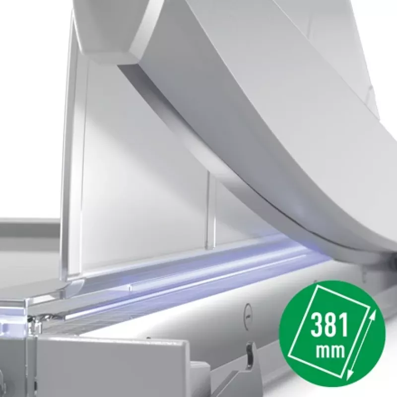 Leitz Precision Office popieriaus pjaustytuvas A4+, 15 lapų, rankinis spaustukas, nerūdijantis plienas, A4 Maxi, 80 g/m², stiklas