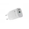 Laidinis mobiliųjų įrenginių įkroviklis NATEC NUC-2140, 30W, USB-C PD 3.0 + USB-A, Samsung AFC, Baltas