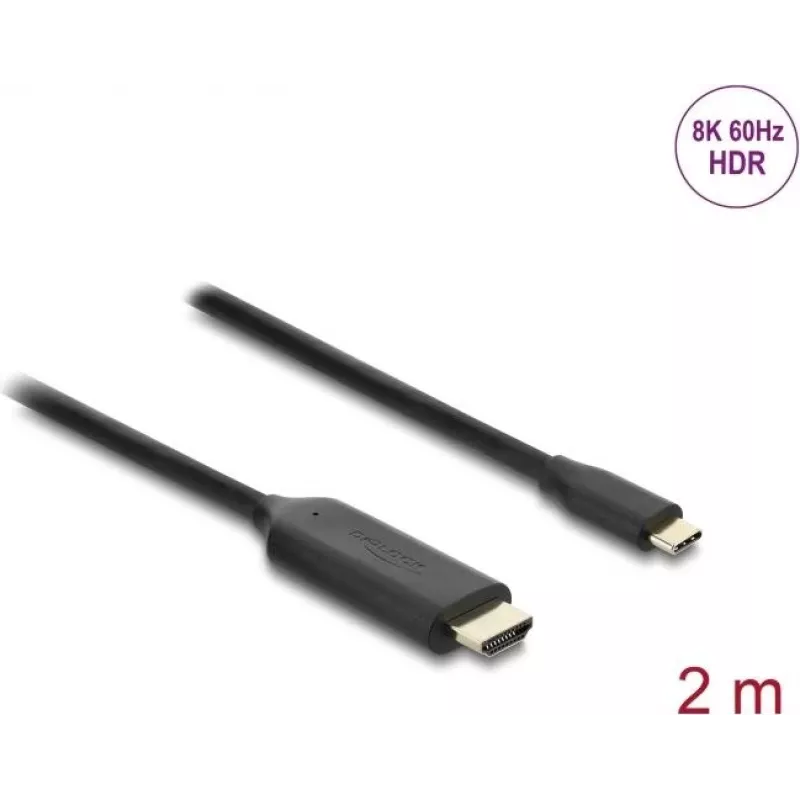 Vaizdo kabelio adapteris DELOCK 80599 — USB Type-C į HDMI, 2 m, juodas