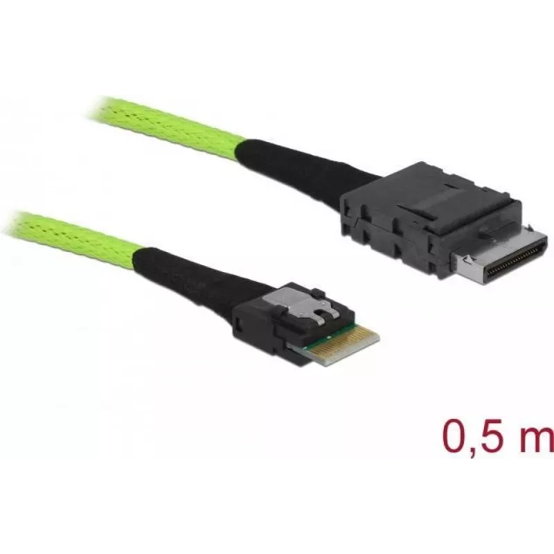 SAS kabelis DeLOCK 85801 0,5 m 32 Gbit/s juoda, žalia