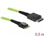 SAS kabelis DeLOCK 85801 0,5 m 32 Gbit/s juoda, žalia