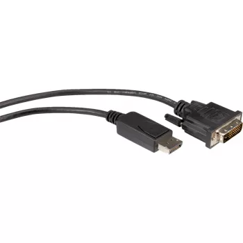 ROLINE - Vaizdo kabelis - DisplayPort (V) - DVI-D (V) - 1 m (DisplayPort 1.1) - Varžtai rankiniam priveržimui - Juoda (11.04.5771)