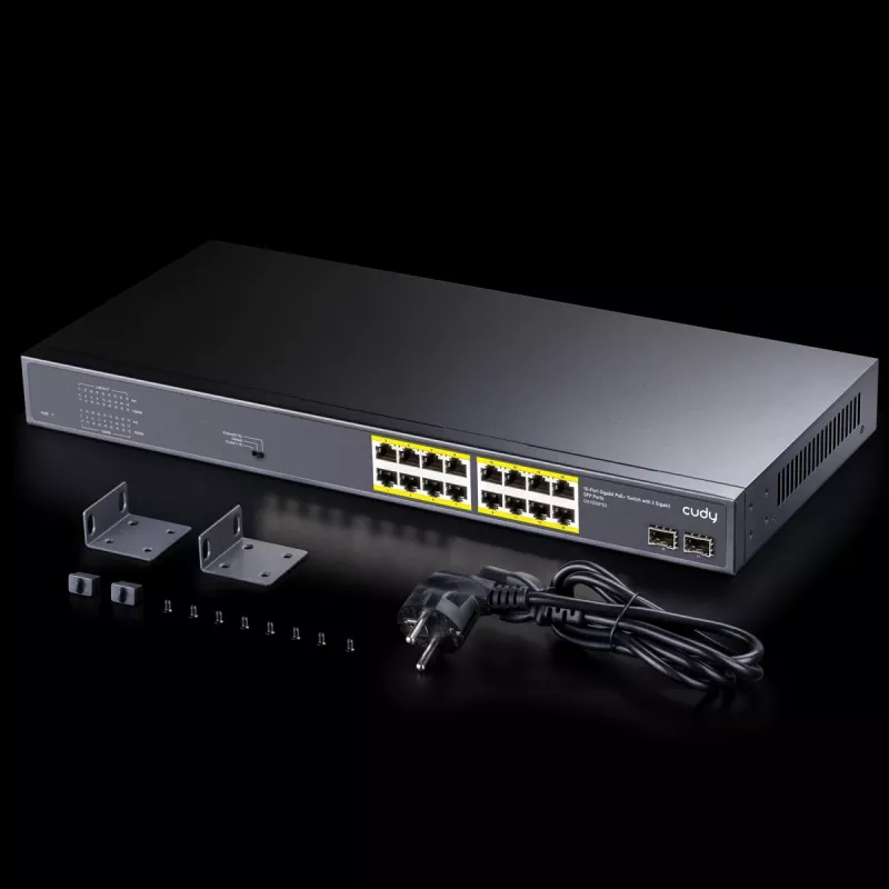 Cudy GS1020PS2 tinklo komutatorius Gigabit Ethernet 16 prievadų PoE