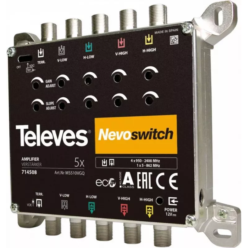 Palydovinis multiswitch Televes 714508 5 įėjimai 5 išėjimai