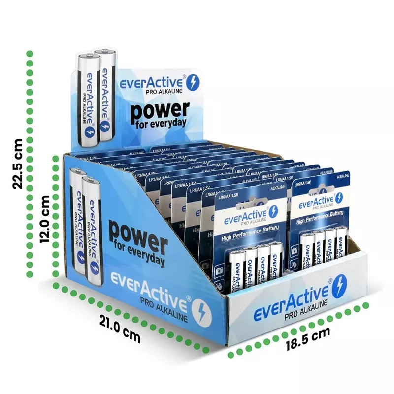 Šarminės baterijos everActive LR64BLPADIS — 96 vnt., AA dydis