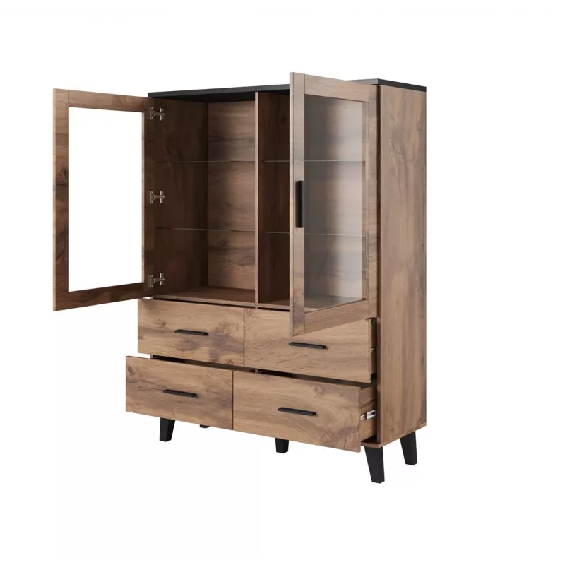 Cama svetainės komplektas LOTTA 2 (bufetas 150 2D3DR + bufetas 110 2D4DR + vitrina 120 + kavos staliukas 110)