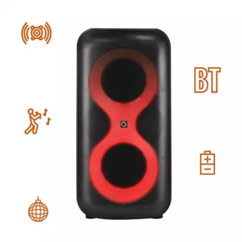 Nešiojamasis muzikos centras MANTA SPK0401B100 Bluetooth garsiakalbis, 100 W pikinė galia, FM radijas, karaoke, įmontuota baterija, X-BASS