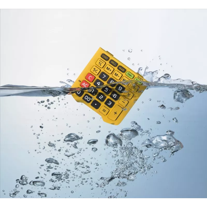 CASIO SKAIČIUOKLIS BIURO ATSPARUS VANDENIUI WM-320MT-S, 12 skaitmenų ekranas. Nuimama klaviatūra, 108,5x168,5, Atsparumo vandeniui ir nešvarumams lygis: IP54