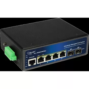 Valdomas pramoninis PoE komutatorius ALLNET ALL-SGI8106PMJ 4 PoE + 2 Uplink prievadai