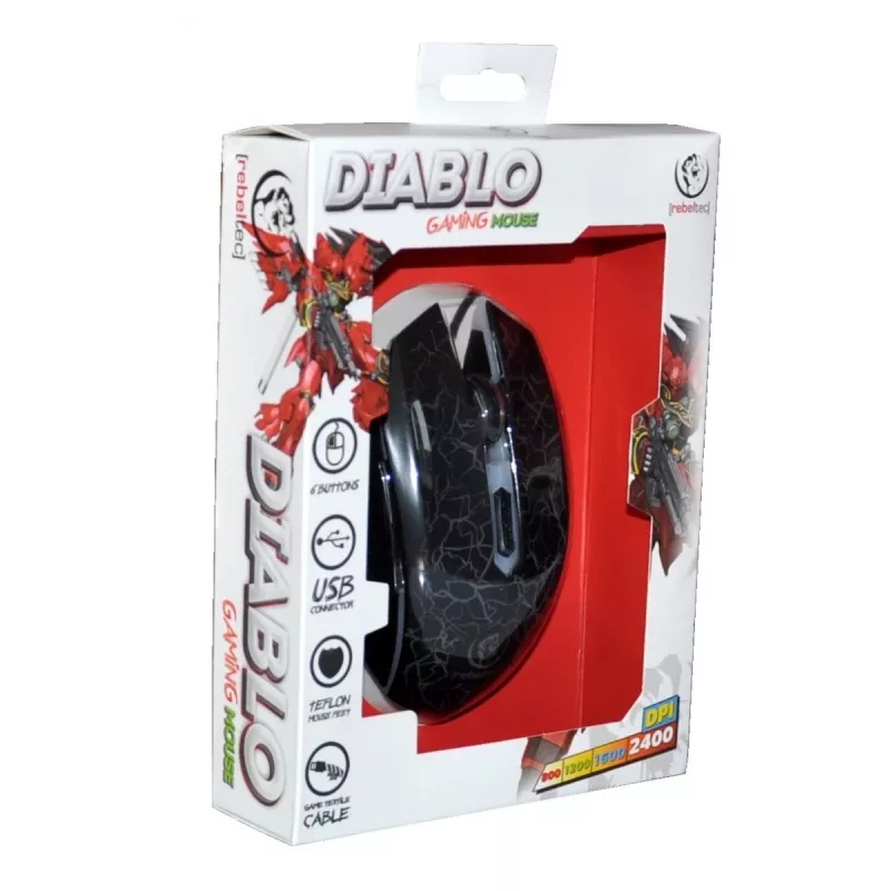 Rebeltec Diablo - pelė - optinė - 6 mygtukai - laidinė - USB