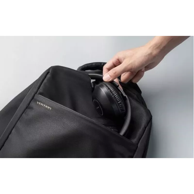 Ausinės Vention NBBB0 SoundMate S11 — belaidės Bluetooth 5.3 ausinės su ausies kabliuku, įkrovimo dėklas 400 mAh, iki 20 val., juodos