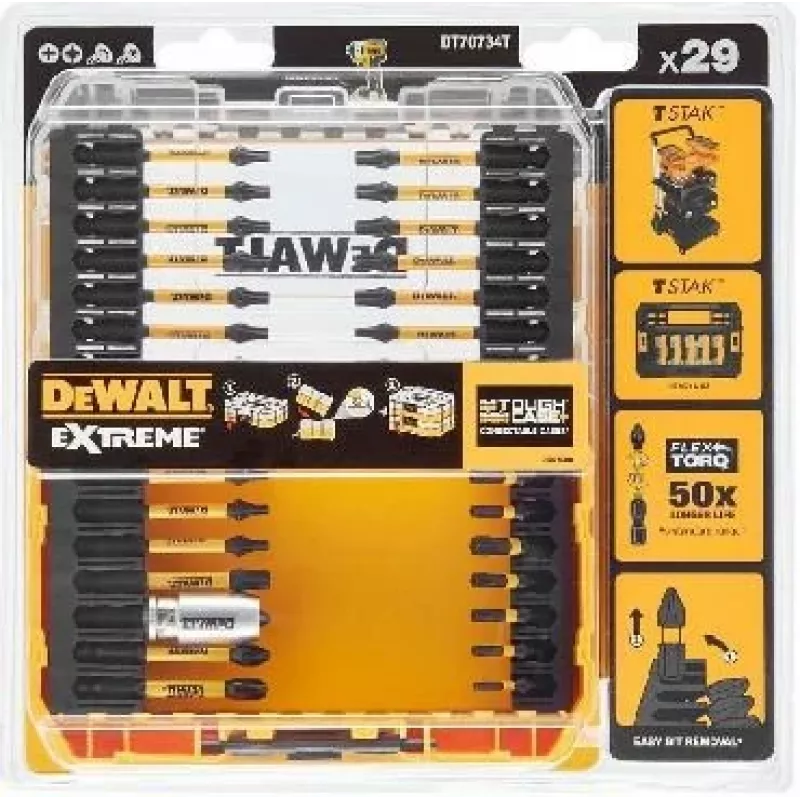 Atsuktuvų antgalių rinkinys DeWALT DT70734T-QZ 29 vnt.