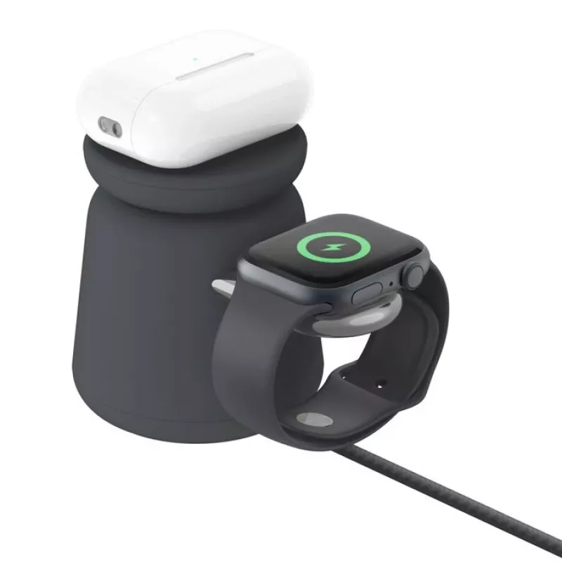 Belaidis įkroviklis Belkin WIZ027VFH36 2 viename magnetinis Qi2 15W, skirtas iPhone ir Apple Watch