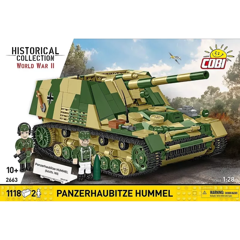 Konstruktorius Cobi Panzerhaubitze Hummel 1118 dalių modelio rinkinys