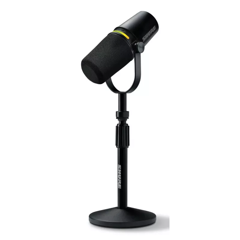 Shure MV7+-K-BNDL - pultinis/vokalinis mikrofonas su XLR/USB-C jungtimi, juodas + stalinis stovas GATOR
