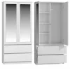 Topeshop SS-90 BIEL LUSTRO bedroom wardrobe/closet 5 shelves 2 durelės(s) baltas